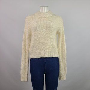 Silence + Noise Eyelash Knit Cream Sweater Size M